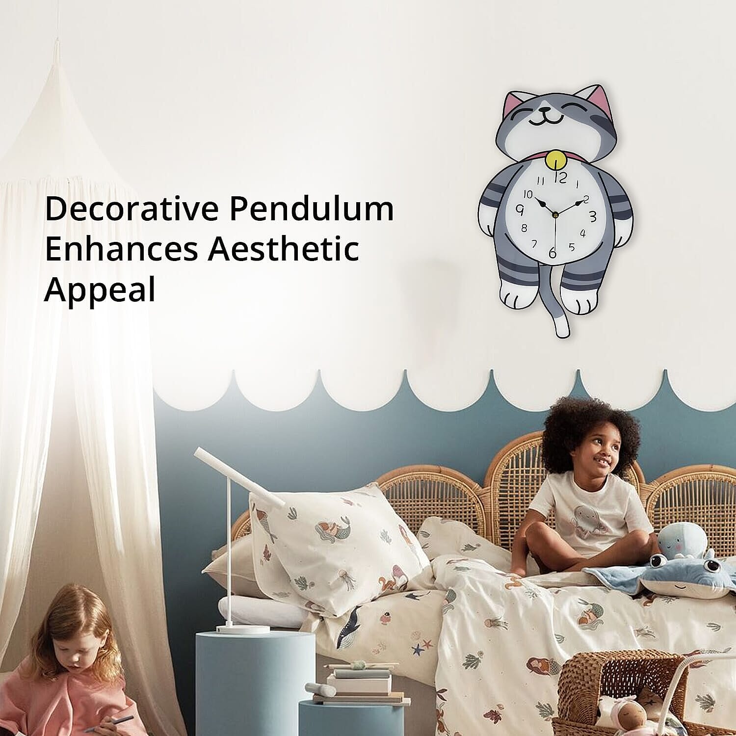 Clock (Size - One Size) - Brown & White