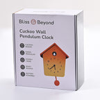Modern Cuckoo Wall Clock with Pendulum Powered by 3 x AA Batteries (Not Incl.) - Singing Bird with Automatic Night-Time Silent Mode - Green