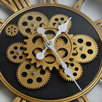 Rotating Gear Wall Clock Powered by 3 x AA Batteries (Not Included) - Red 50cm Diameter