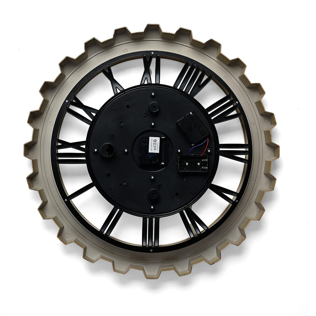 Rotating Gear Wall Clock Powered by 3 x AA Batteries (Not Included) - Red 50cm Diameter