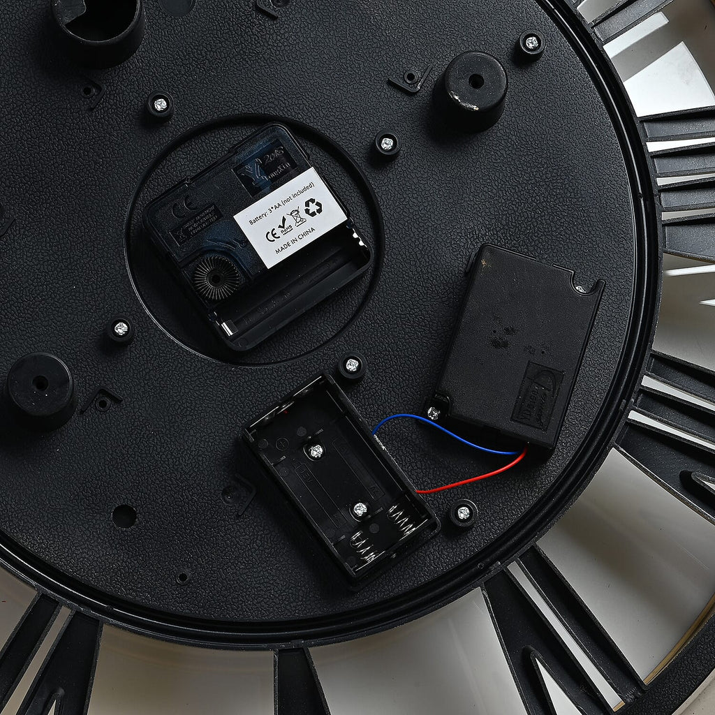 Rotating Gear Wall Clock Powered by 3 x AA Batteries (Not Included) - Red 50cm Diameter