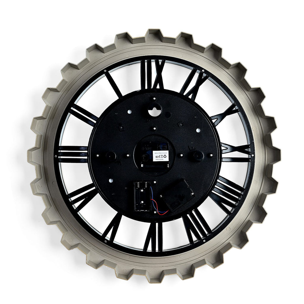 Rotating Gear Wall Clock Powered by 3 x AA Batteries (Not Included) -  White 50cm Diameter