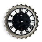 Rotating Gear Wall Clock Powered by 3 x AA Batteries (Not Included) -  White 50cm Diameter