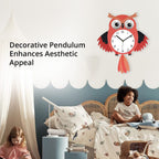 Owl Pendulum Wall Clock (2xAA Battery not inc.) - White - Red