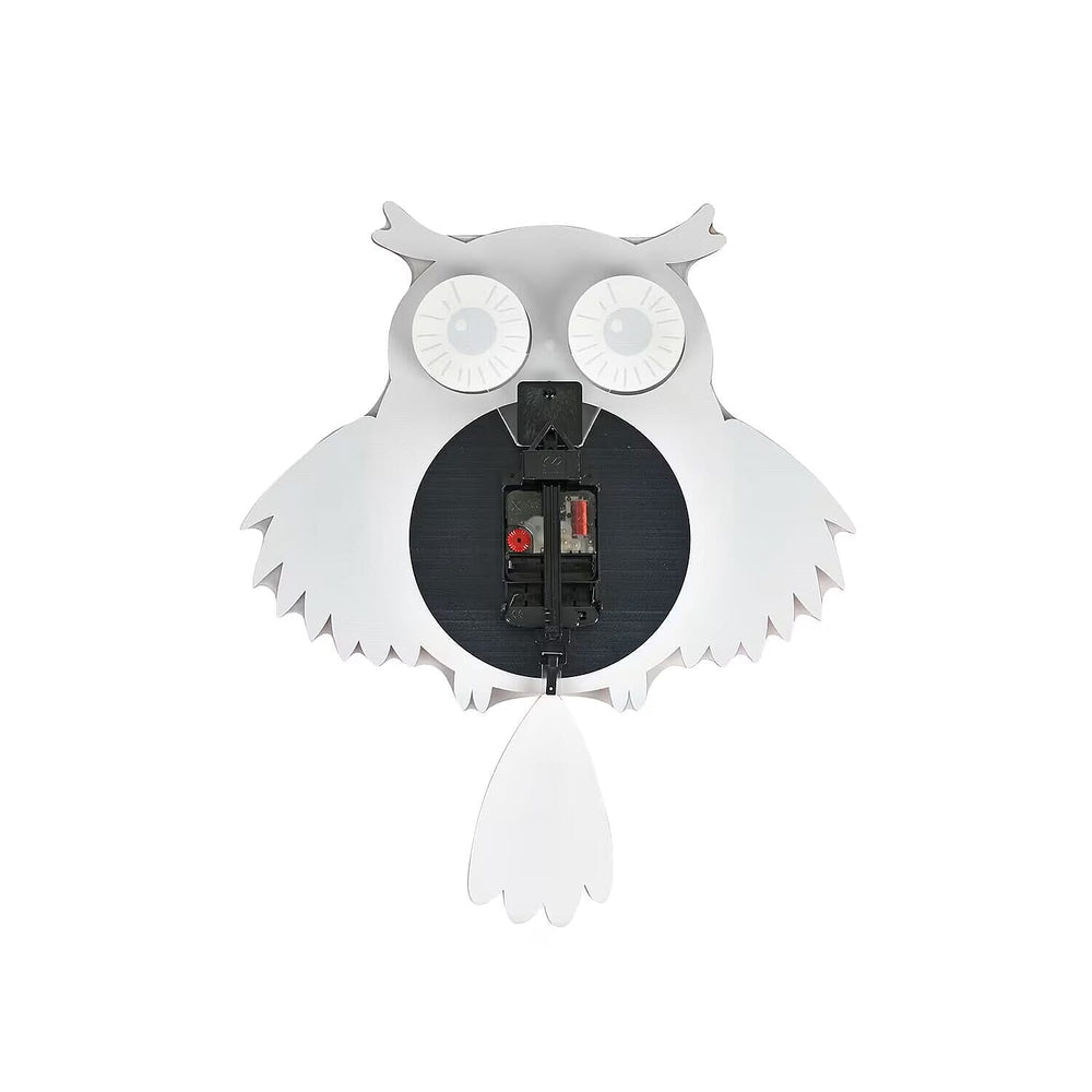 Owl Pendulum Wall Clock (2xAA Battery not inc.) - White - Red