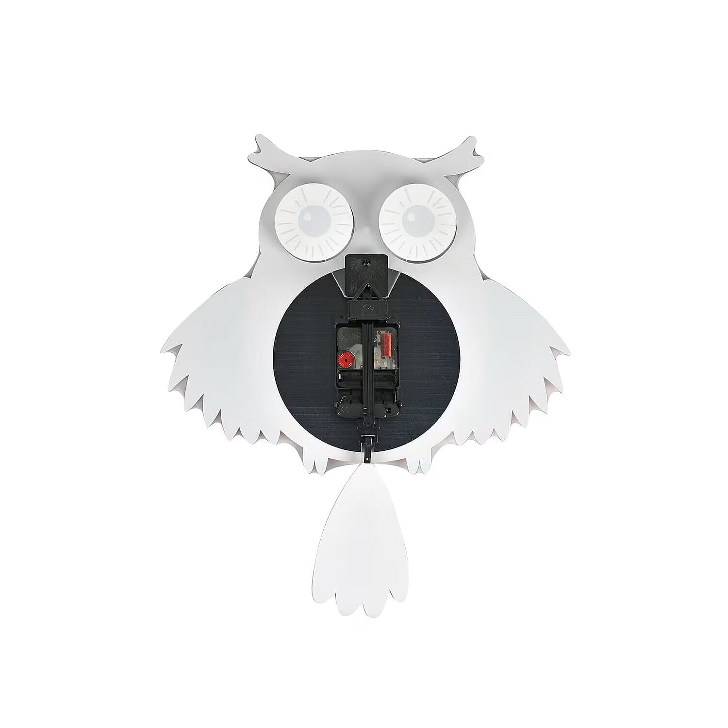 Owl Pendulum Wall Clock (2xAA Battery not inc.) - White - Red