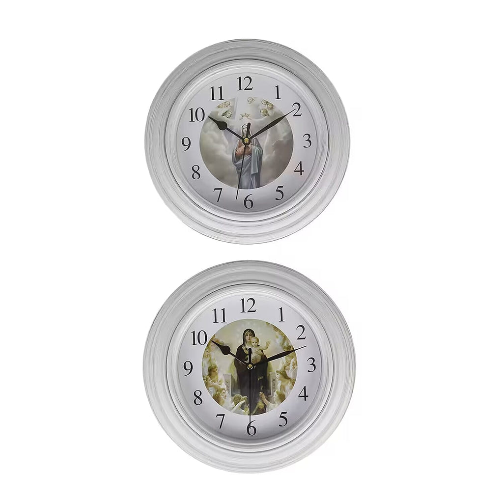 Set of 2 -  Wall Clock (1AA Batteries Not Included) - White