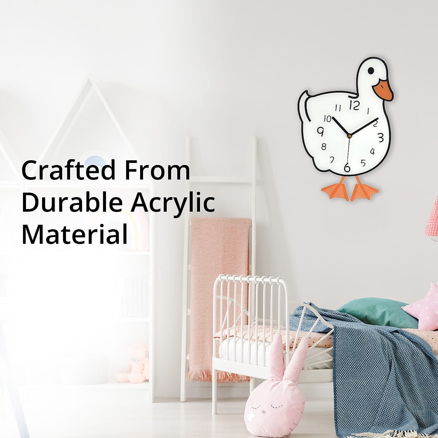 Duck Pendulum Wall Clock (2AA Batteries not Included) - White