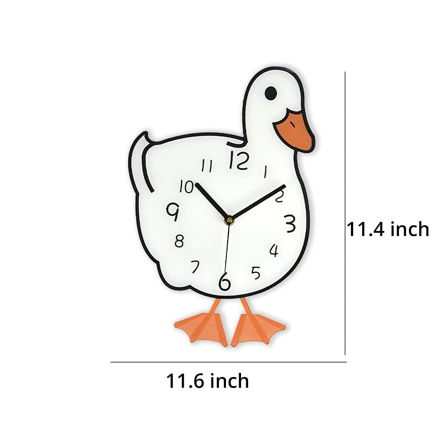 Duck Pendulum Wall Clock (2AA Batteries not Included) - White