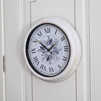 Waterproof Outdoor Wall Clock with LED Lights Powered by 4xAA Batteries (not included) - White