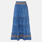 Close Out Deal 100% Cotton Denim Tiered Skirt (Size 8)