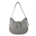 Close Out Deal - Quilted Plain Bag with Shoulder Strap - Grey