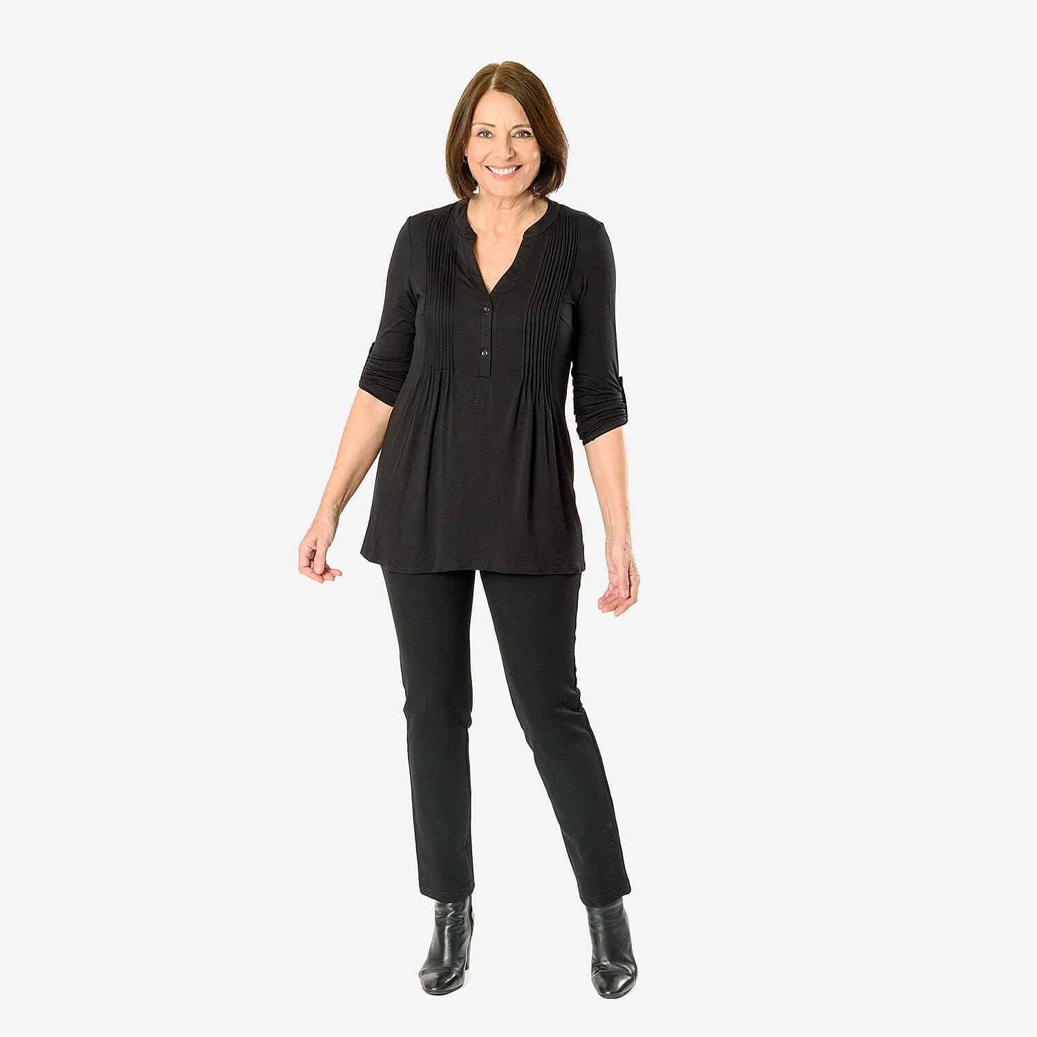 Close Out Pintuck Shirt (Size 12) - Black