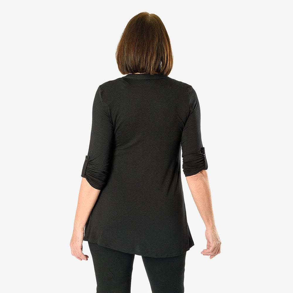 Close Out Pintuck Shirt (Size 12) - Black