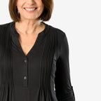 Close Out Pintuck Shirt (Size 12) - Black
