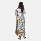 Close Out Printed Kaftan Dress (One Size up to 18) - White