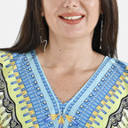 Close Out Summer Printed Kaftan Dress (One Size up to 18) - Yellow