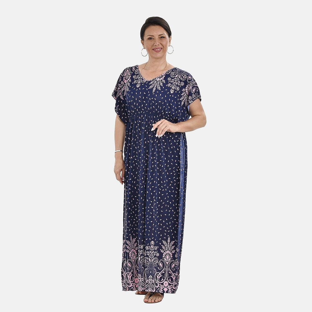 Close Out - Stretch Jersey Maxi Dress (One Size,8-18) - Pink