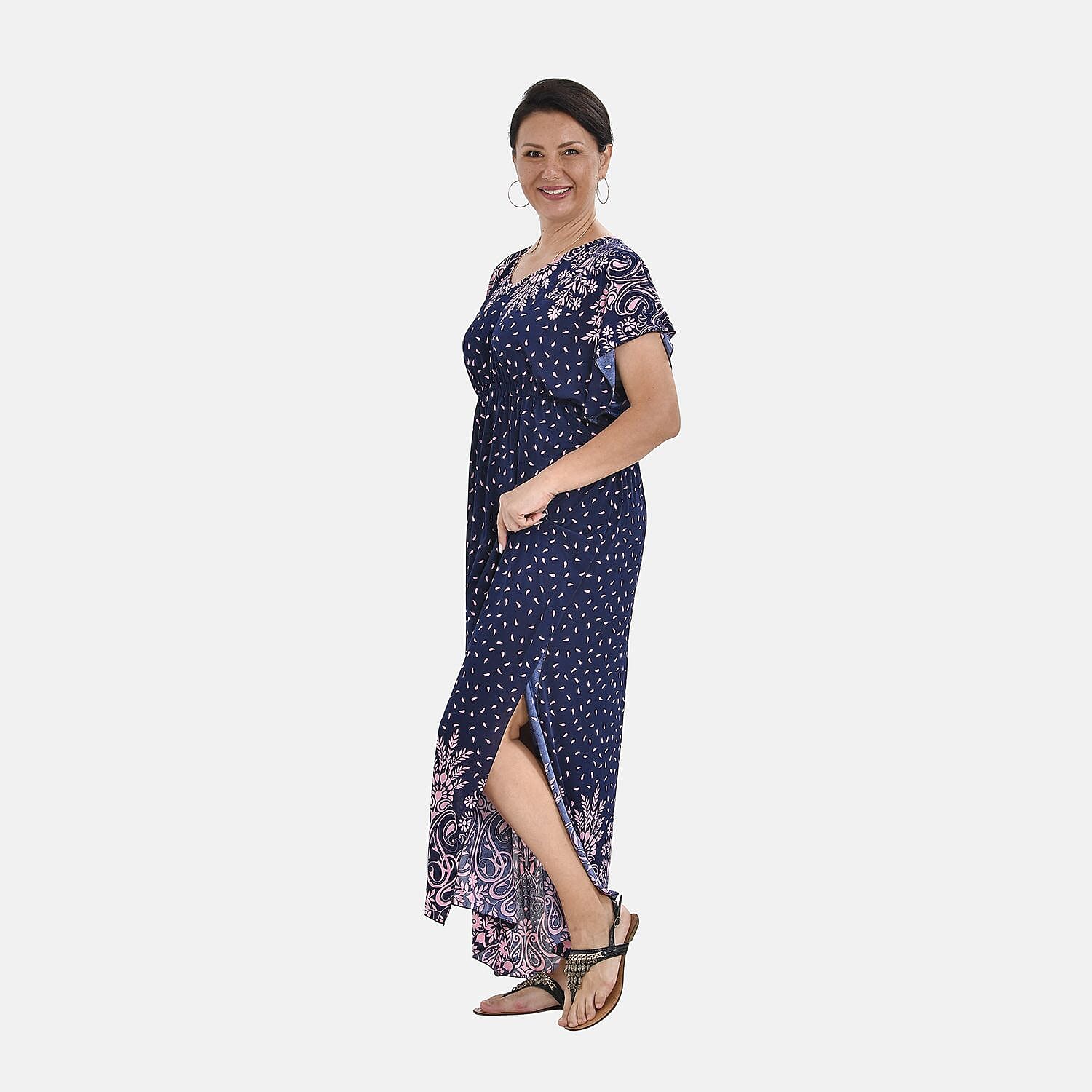 Close Out - Stretch Jersey Maxi Dress (One Size,8-18) - Pink