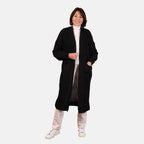 Closeout - Balloon Sleeve Long Cardigan (One Size,8 to 18) - Black