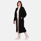 Closeout - Balloon Sleeve Long Cardigan (One Size,8 to 18) - Black