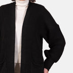 Closeout - Balloon Sleeve Long Cardigan (One Size,8 to 18) - Black