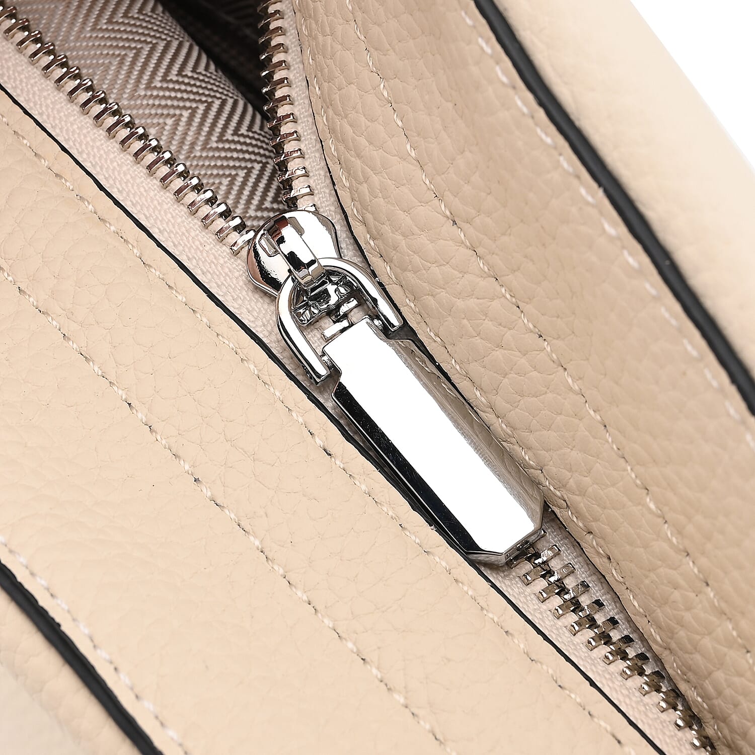 Closeout Deal- 100% Genuine Leather Hobo Bag - Cream
