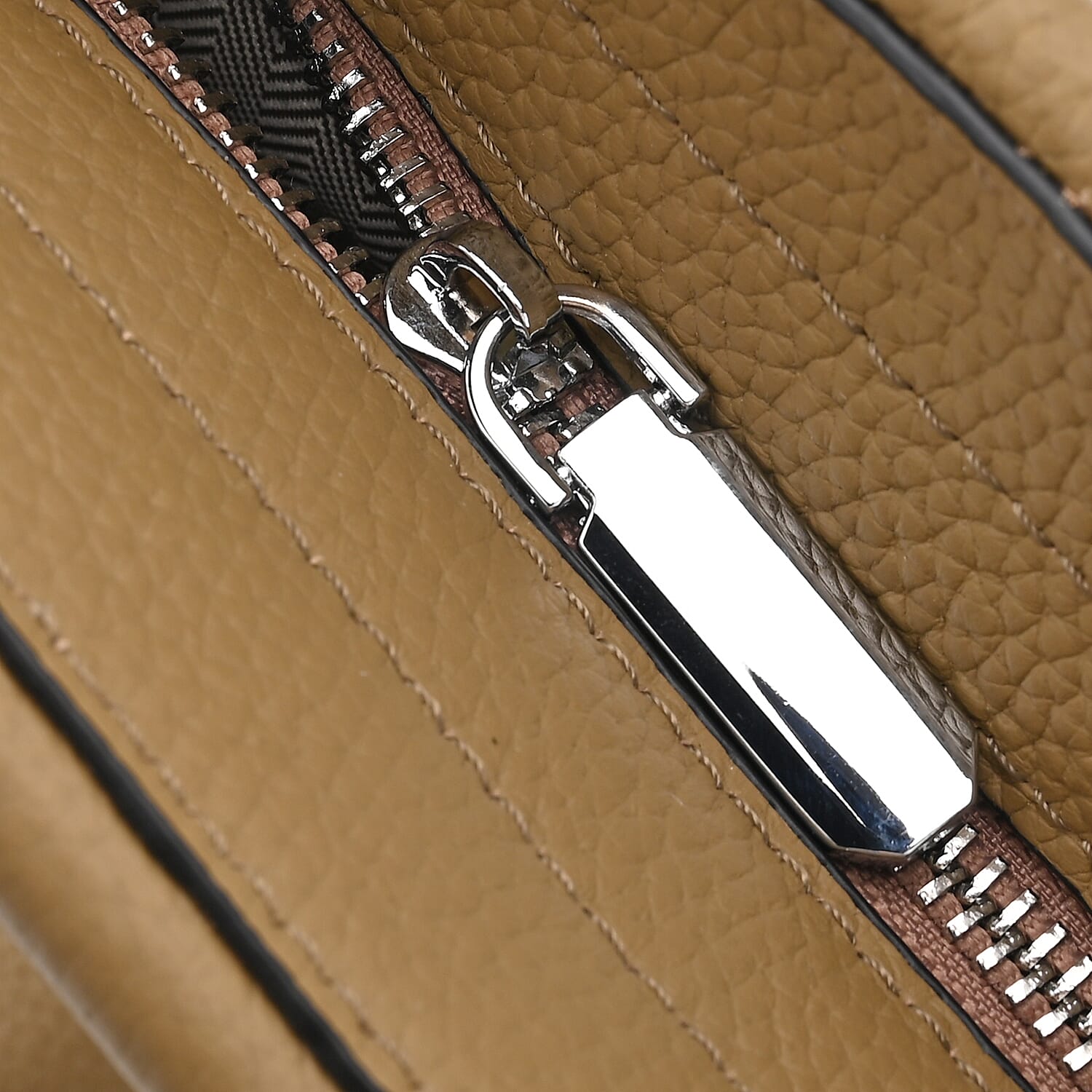 Closeout Deal- 100% Genuine Leather Bag - Khaki