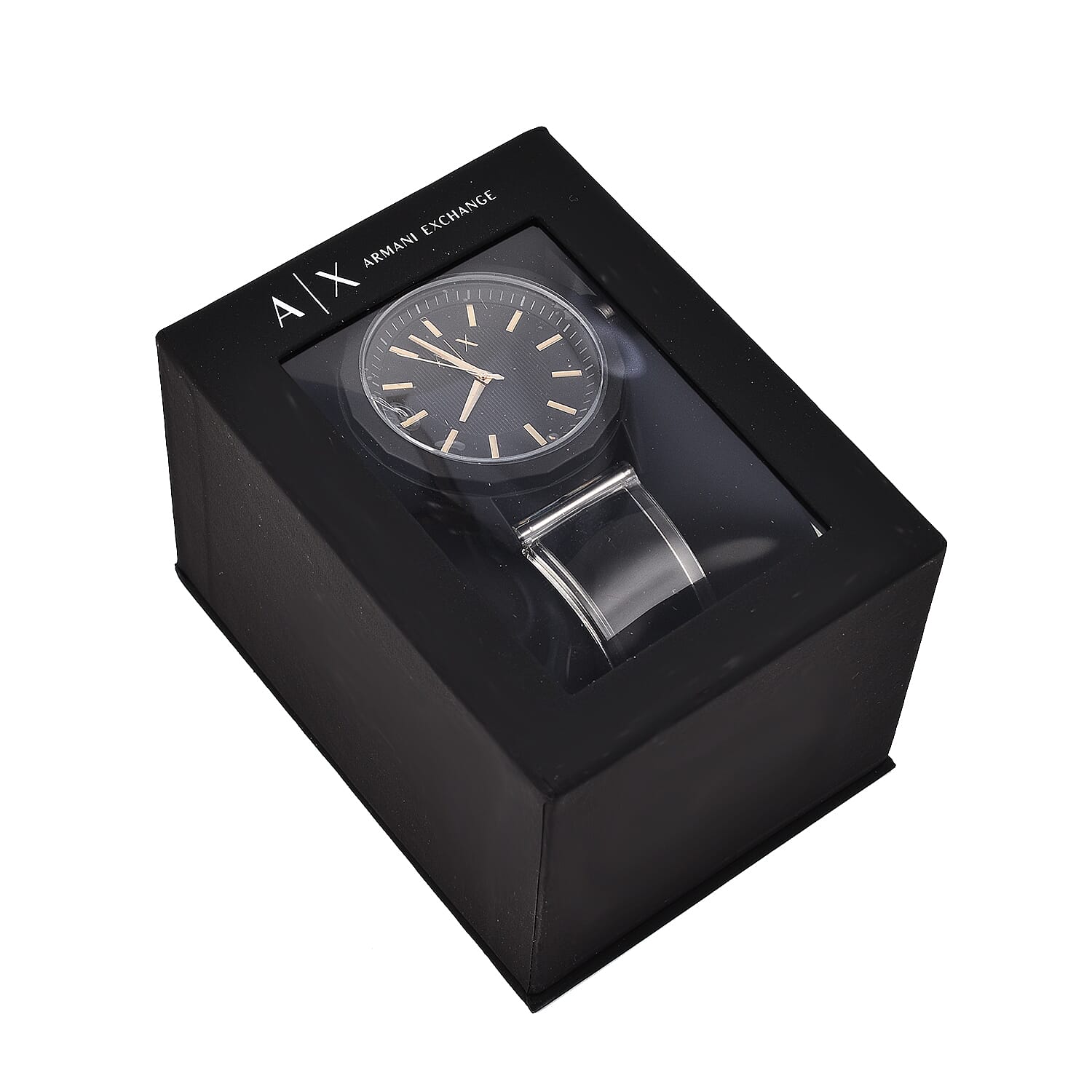 Closeout Deal - ARMANI EXCHANGE Gold Tone 3 Hand Analogue 5 ATM Water Resistant Watch -Black