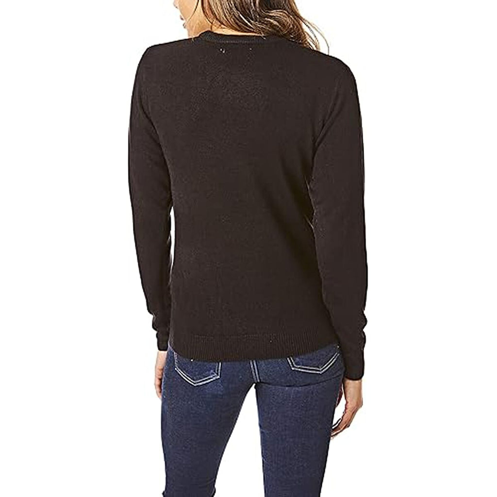 Closeout Deal 100% Acrylic Supersoft Crew Neck Knit Jumper (Size L) - Black