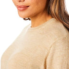 Closeout Deal 100% Acrylic Supersoft Crew Neck Knit Jumper (Size M) - Beige