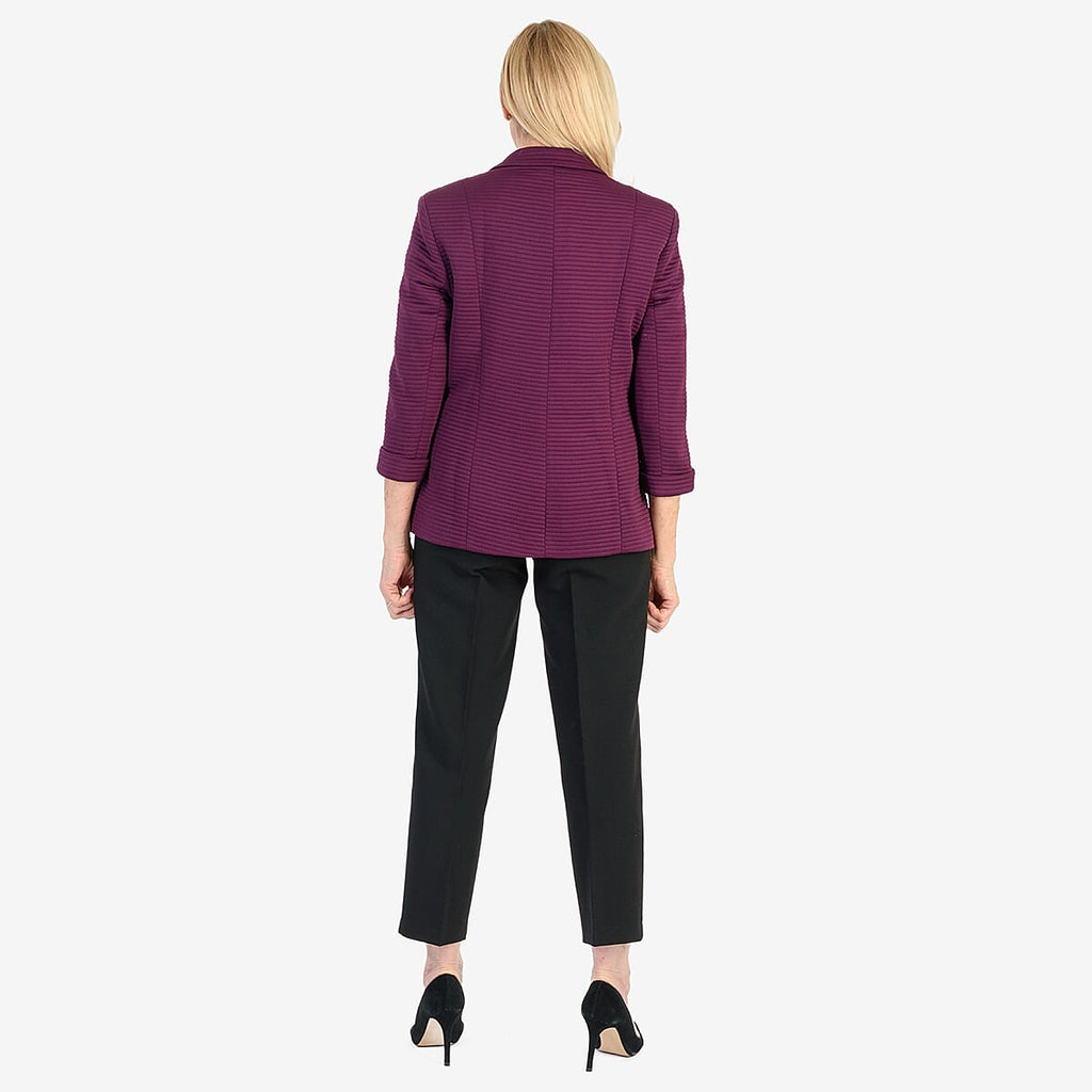 Close Out Classic Jersey Blazer (Size 10) - Plum