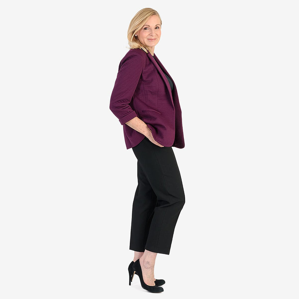 Close Out Classic Jersey Blazer (Size 10) - Plum