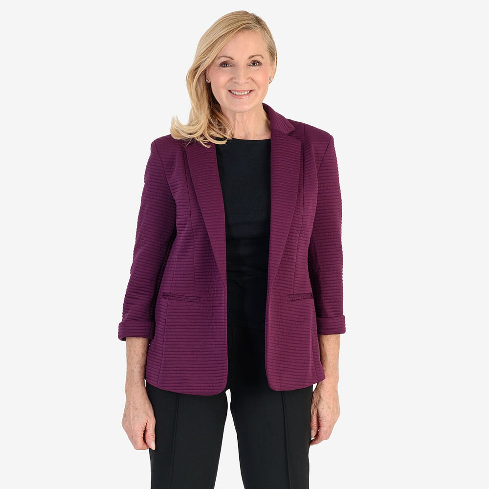 Close Out Classic Jersey Blazer (Size 20) - Plum