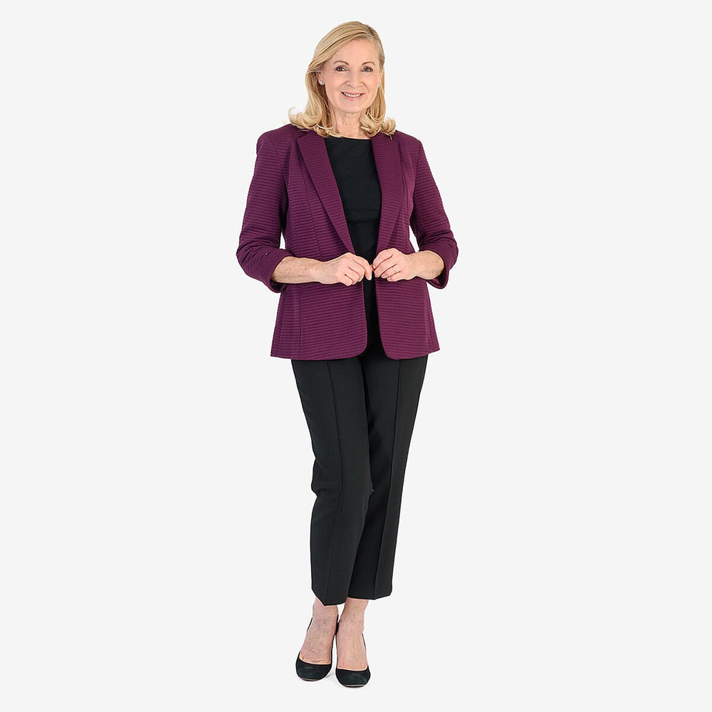 Close Out Classic Jersey Blazer (Size 20) - Plum
