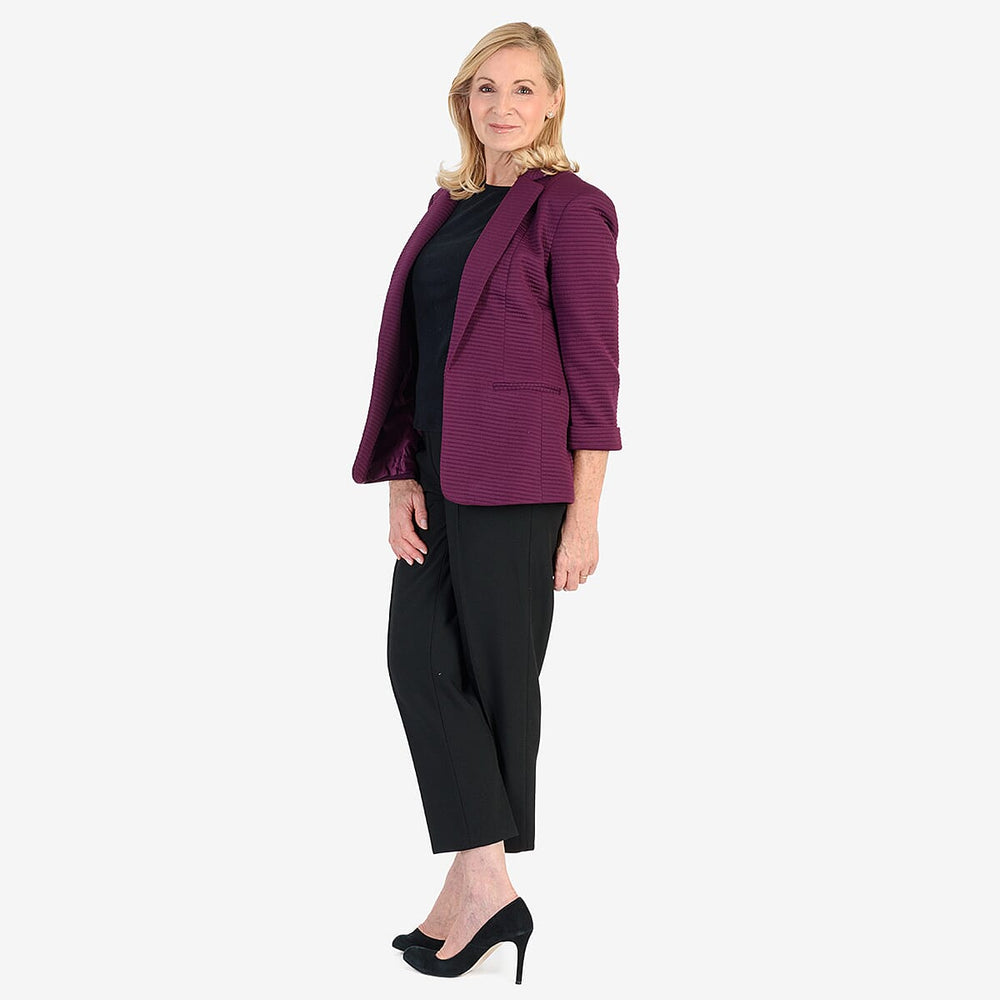Close Out Classic Jersey Blazer (Size 20) - Plum