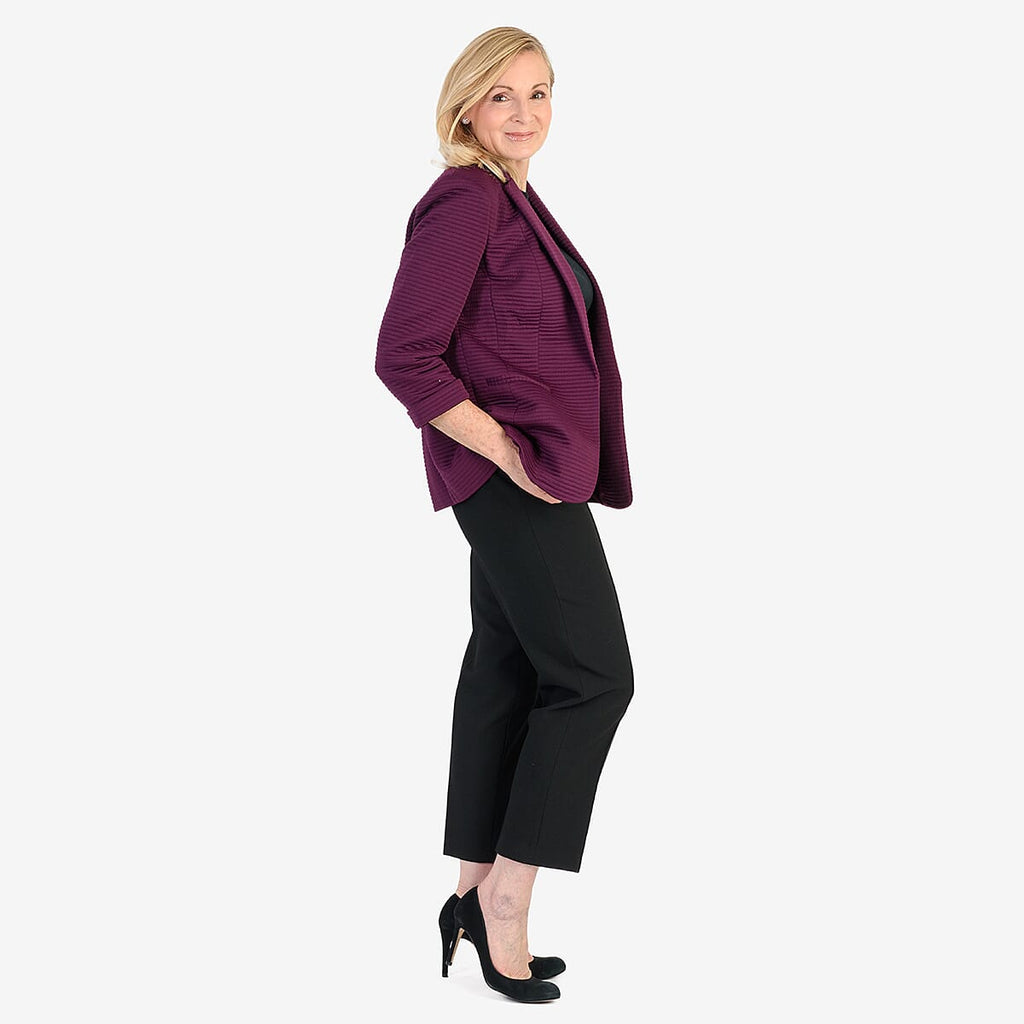Close Out Classic Jersey Blazer (Size 20) - Plum