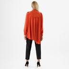 Closeout Deal- Marina Kaneva Bowtie Blouse (Size 22) - Orange