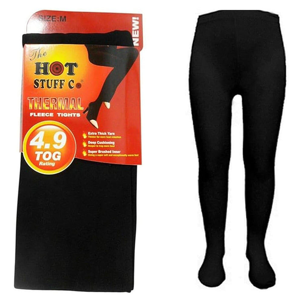 Closeout Deal Pack Of 2 Ultimate Heat Insulated Brushed Tights  (Size S) - Black