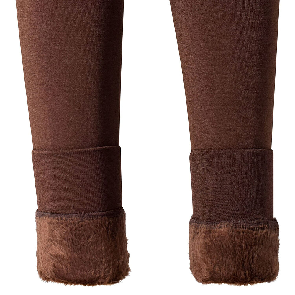 Heatmate Thermal Super Soft Fleece Faux Fur Lined Control Leggings (Size XL-XXL, 18 to 22) - Brown