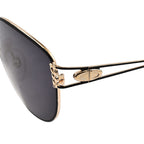 Closeout Deal - Dior Vintage Metalcat Eye Sunglasses with Black Lenses