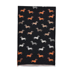 Closeout Deal- Dog Pattern Scarf (180 x 67 cm) - Black, White & Orange