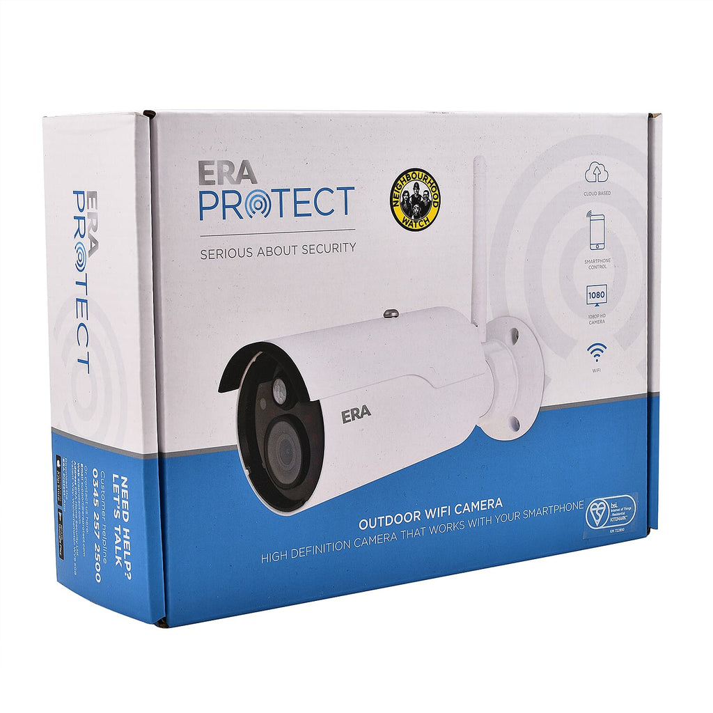 Closeout Deal - ERA Protect Outdoor Home Security Camera 1080p Wifi Compatible CCTV Camera - Smartphone Live View and Motion Detection Enabled