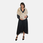 Closeout Deal - Faux Fur Wrap (Size 160x30 cm) - Beige
