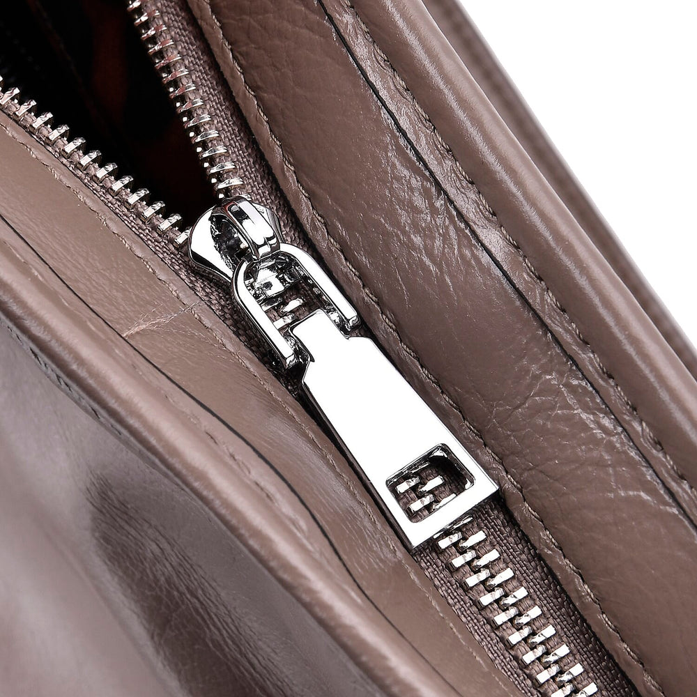 Closeout Deal Genuine Leather Tote Bag with Detachable Shoulder Strap - Grey