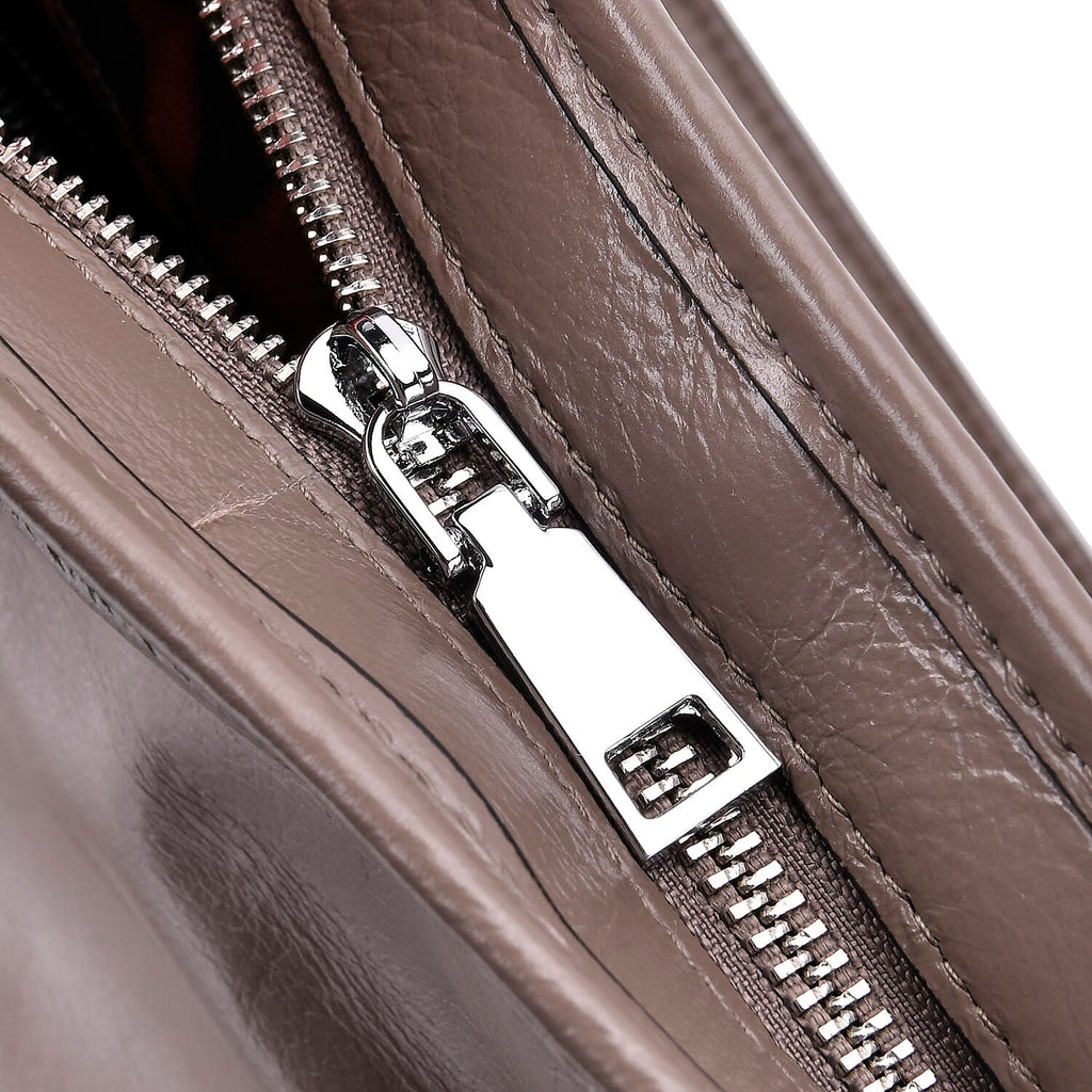 Closeout Deal Genuine Leather Tote Bag with Detachable Shoulder Strap - Grey