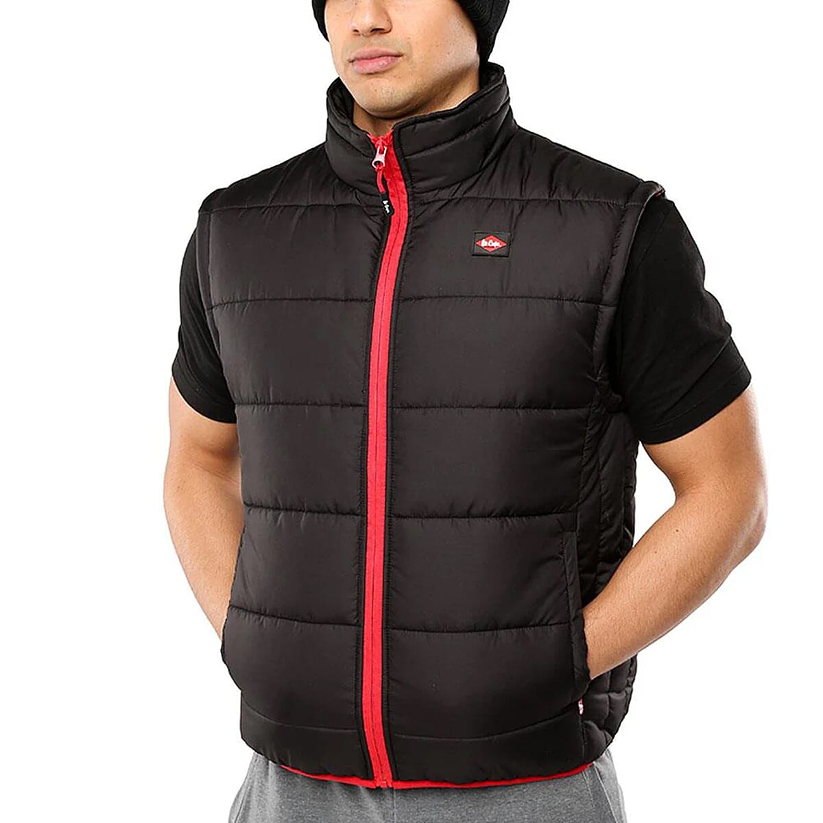 Closeout Deal Lee Cooper Classic Padded Vest with Red Trim (Size L) - Camouflage
