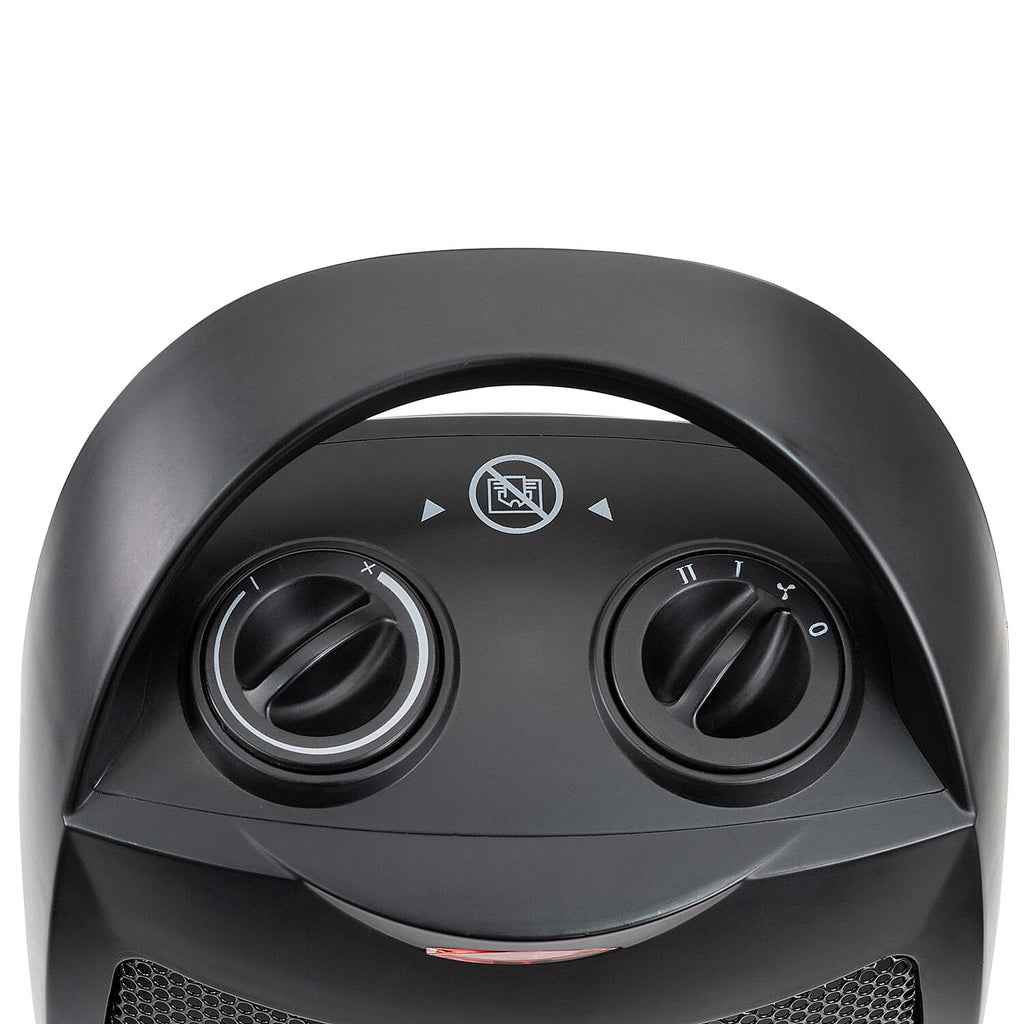 Closeout Deal - Lightweight - Energy Efficient Ceramic Heater with 3 Power Settings, Adjustable Thermostat - Overheating Protection Technology  - Black