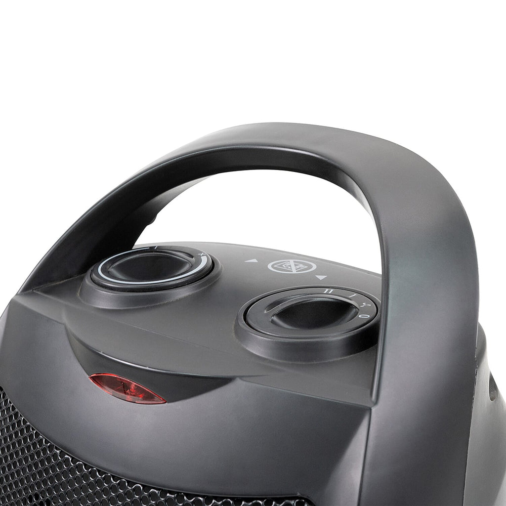 Closeout Deal - Lightweight - Energy Efficient Ceramic Heater with 3 Power Settings, Adjustable Thermostat - Overheating Protection Technology  - Black