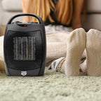 Closeout Deal - Lightweight - Energy Efficient Ceramic Heater with 3 Power Settings, Adjustable Thermostat - Overheating Protection Technology  - Black
